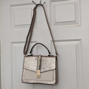 Aldo Tan And Beige With Gold  Handbag Crossbody Bag Purse